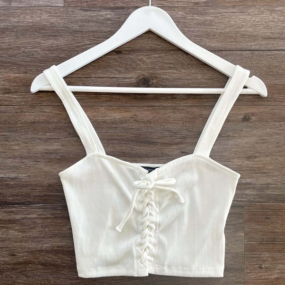 Forever 21 White Cropped Top